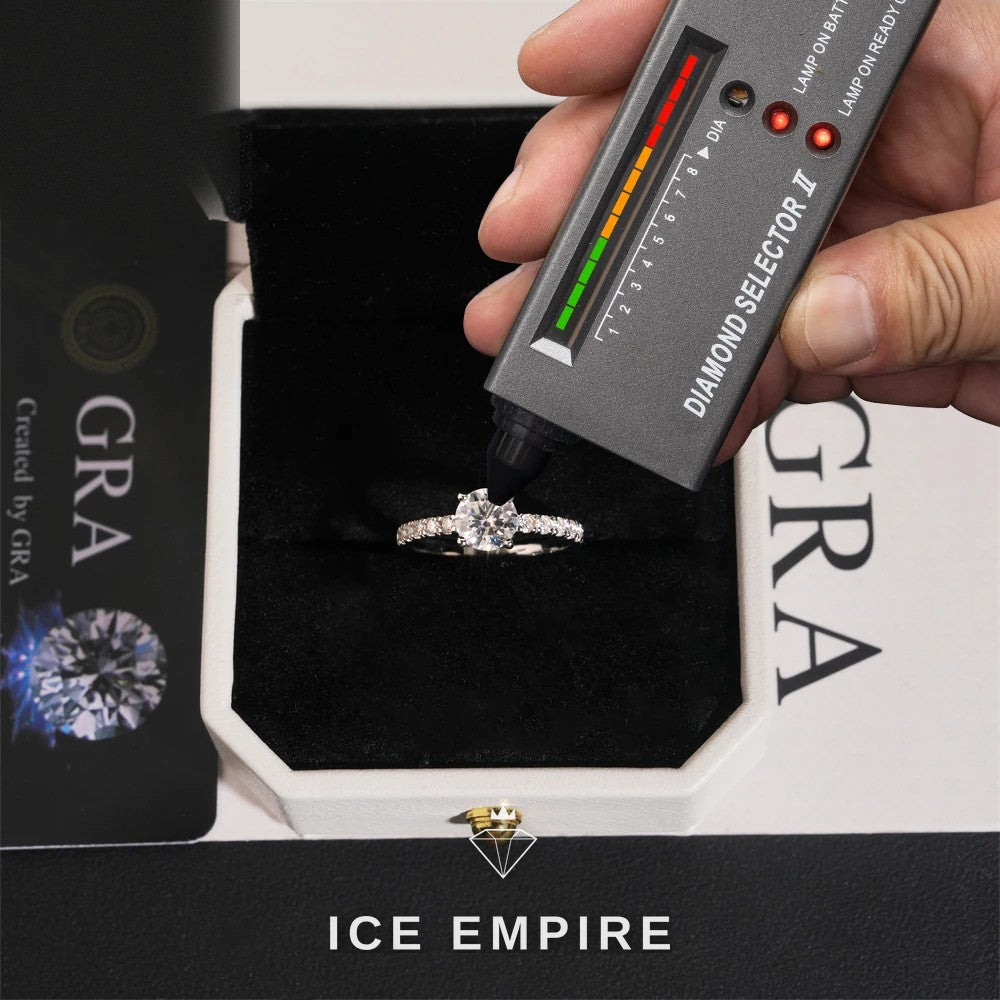 Iced Out Baguette 925 Silver Moissanite Engagement Ring