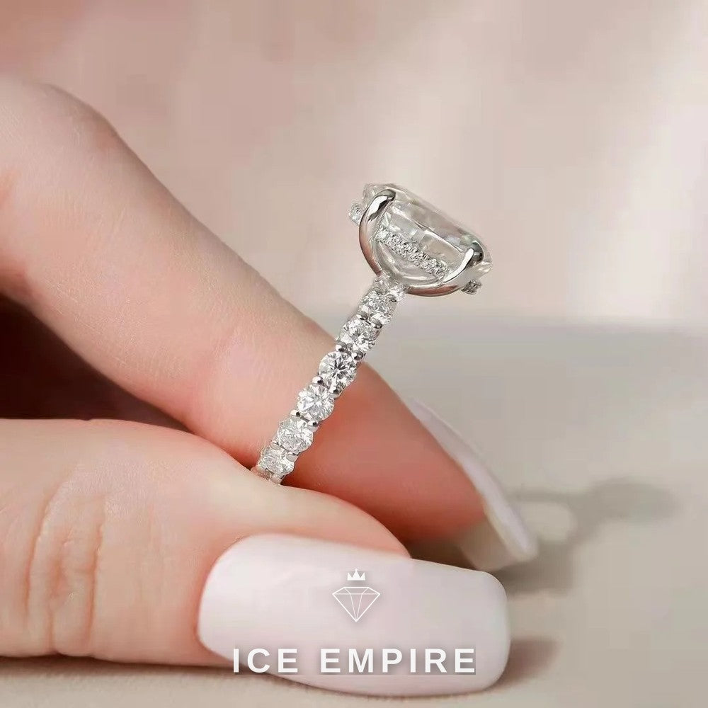 Iced Out 925 Silver Moissanite Wedding Band