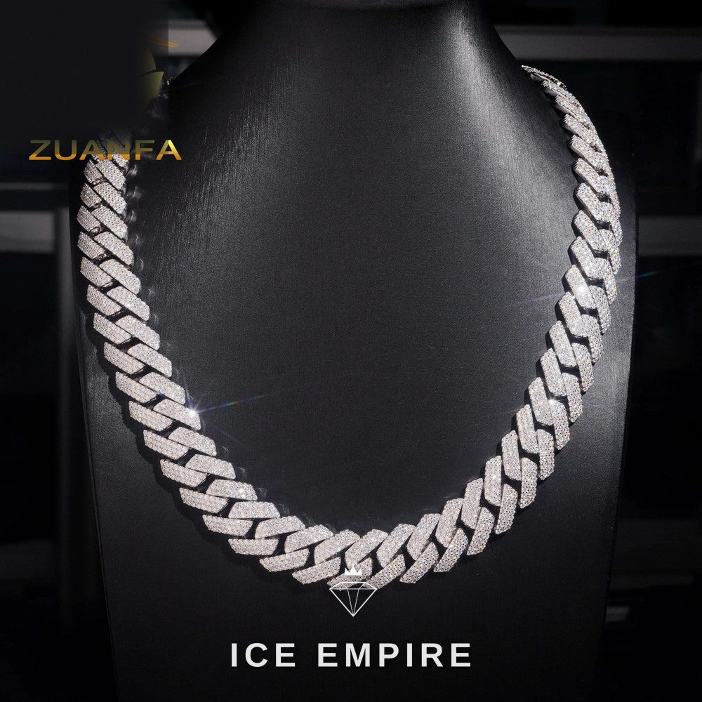 Iced Out Rose Gold Plated Moissanite Cuban Chain