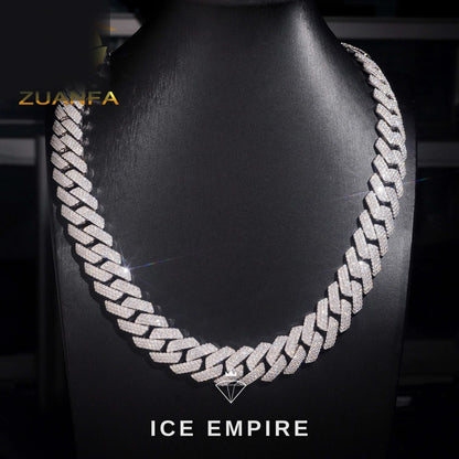 Iced Out Rose Gold Plated Moissanite Cuban Chain