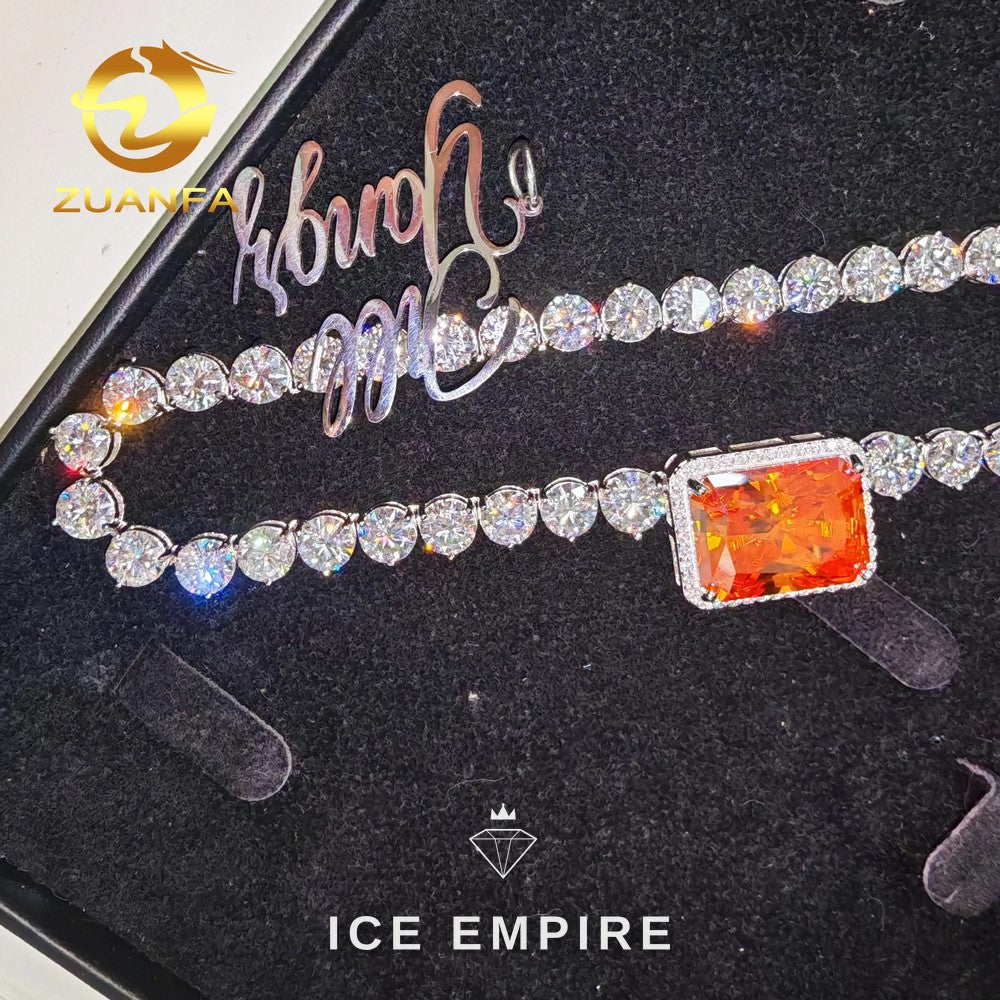 Iced Out Rose Gold Plated Moissanite Cuban Chain