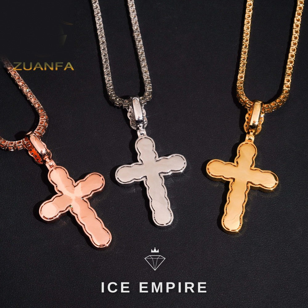 Iced Out Baguette Rose Gold Plated Moissanite Pendant