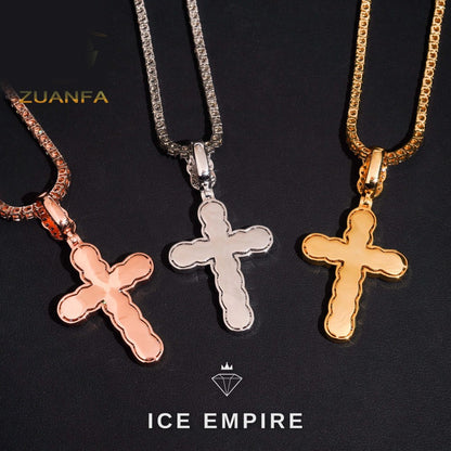 Iced Out Baguette Rose Gold Plated Moissanite Pendant
