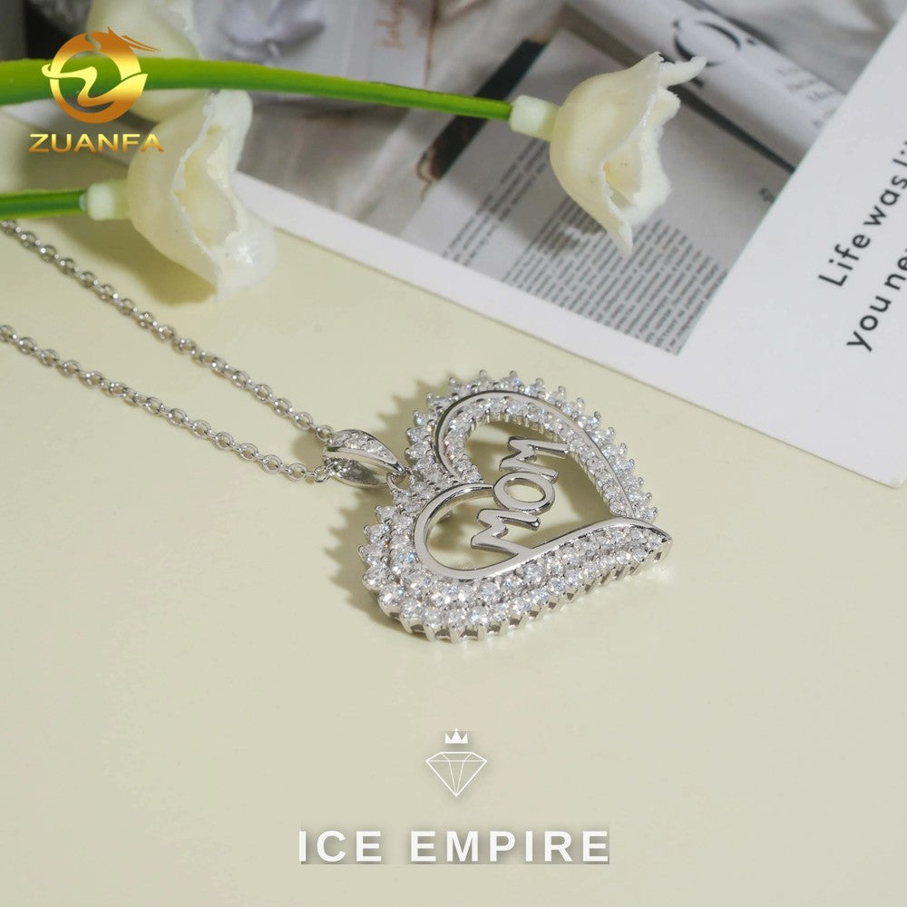 Iced Out Heart Rose Gold Plated Moissanite Cuban Chain