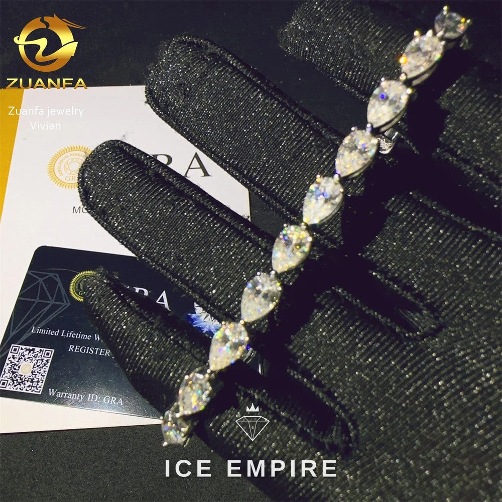 Iced Out Rose Gold Plated Moissanite Tennis Chain