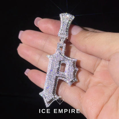 Iced Out Baguette Rose Gold Plated Moissanite Pendant