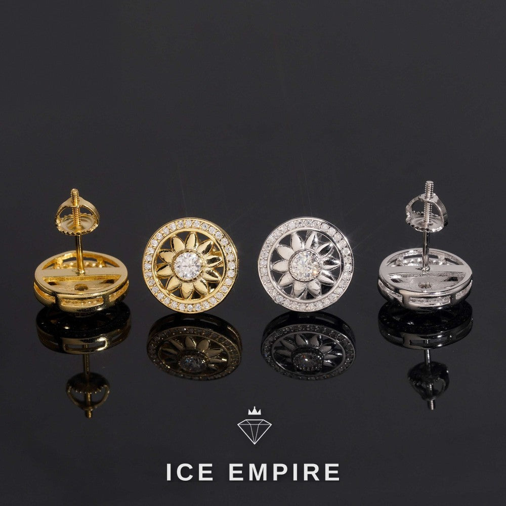 Iced Out 925 Silver Moissanite Stud Earrings