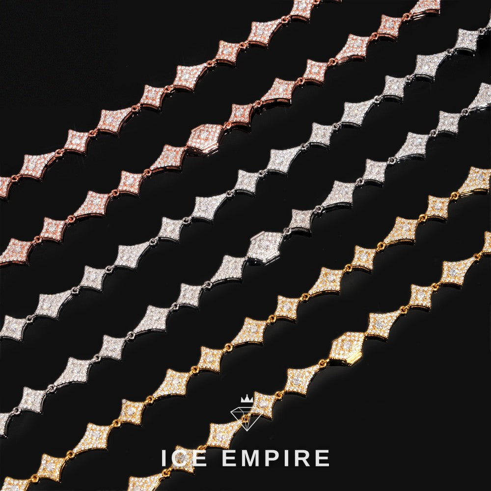 Iced Out Rose Gold Plated Moissanite Cuban Chain