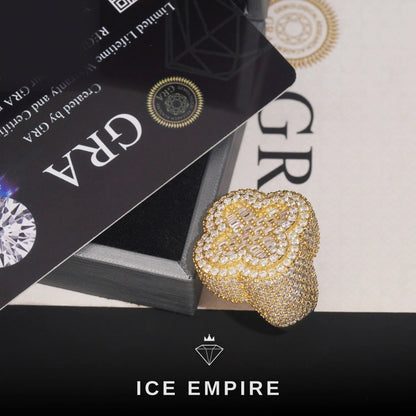 Iced Out Baguette Rose Gold Plated Moissanite Ring