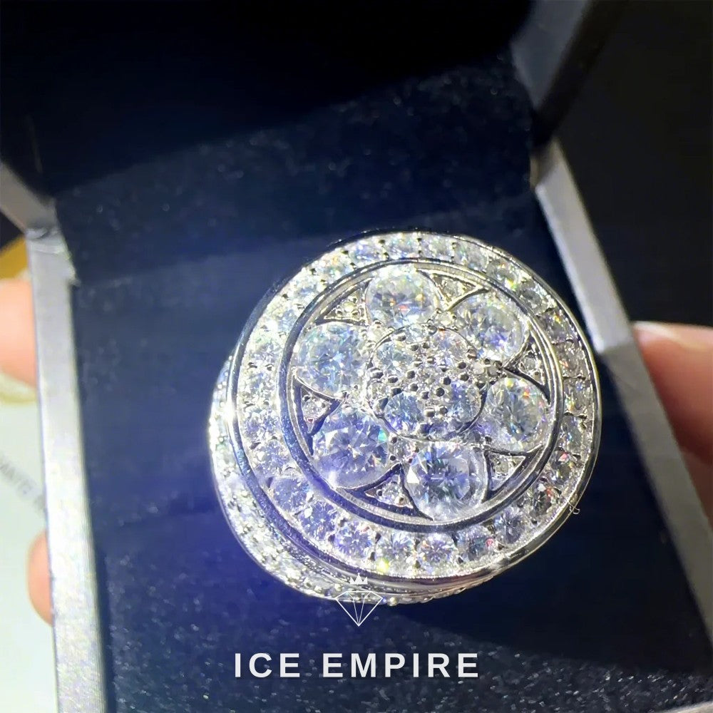 Iced Out Rose Gold Plated Moissanite Ring