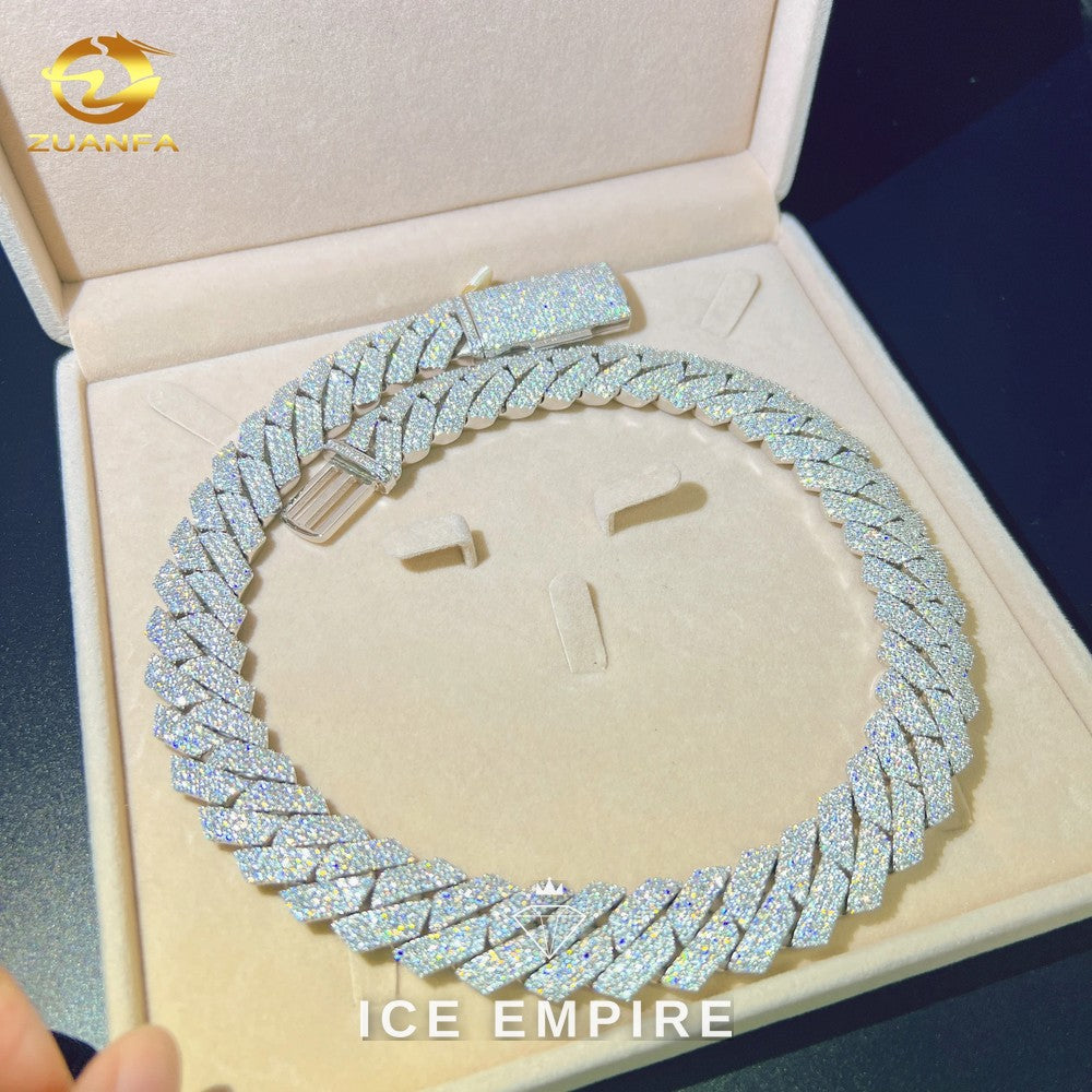 Iced Out Rose Gold Plated Moissanite Cuban Chain