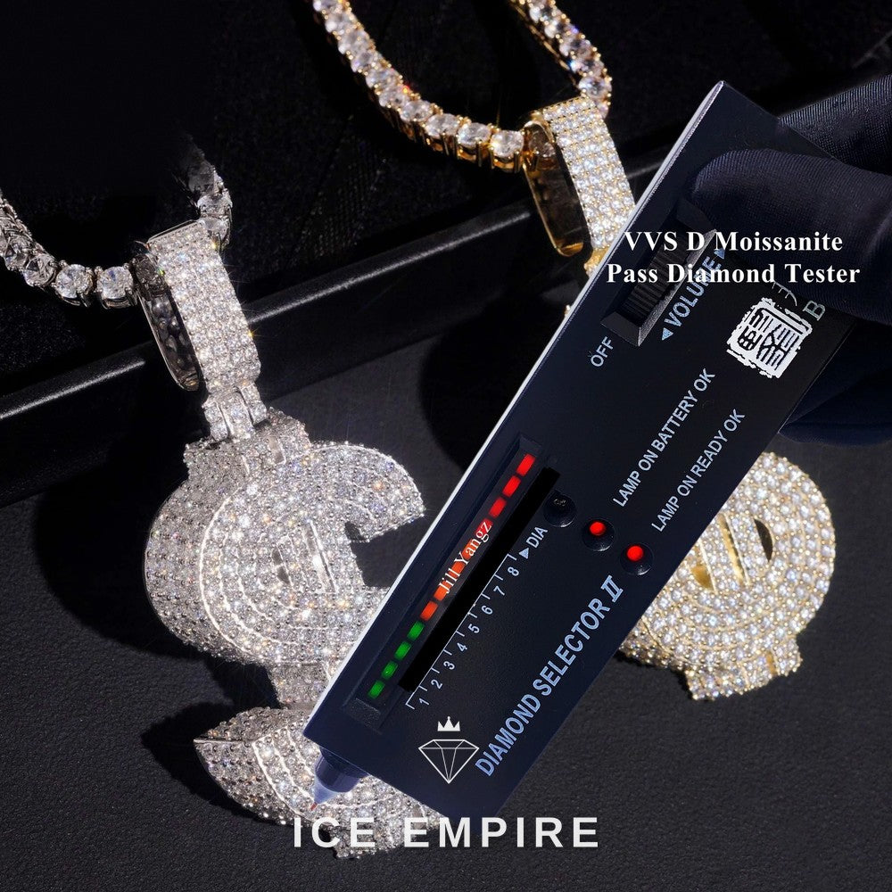 Iced Out Baguette 925 Silver Moissanite Pendant