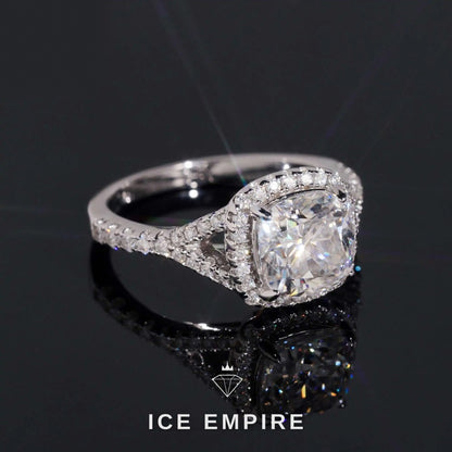 Iced Out Cluster Rose Gold Plated Moissanite Wedding Band