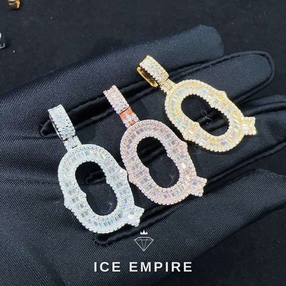 Iced Out Baguette Rose Gold Plated Moissanite Pendant