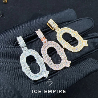Iced Out Baguette Rose Gold Plated Moissanite Pendant