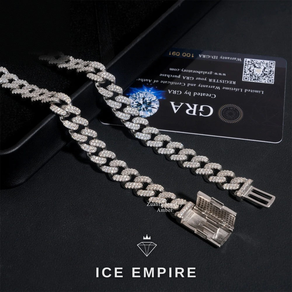 Iced Out Rose Gold Plated Moissanite Cuban Chain