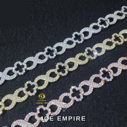 Iced Out 925 Silver Moissanite Cuban Chain