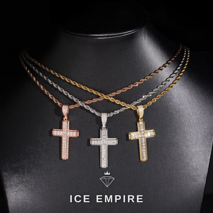 Iced Out Cross 925 Silver Moissanite Pendant