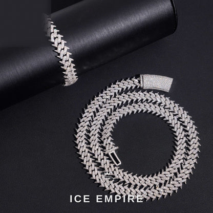 Iced Out 925 Silver Moissanite Cuban Chain