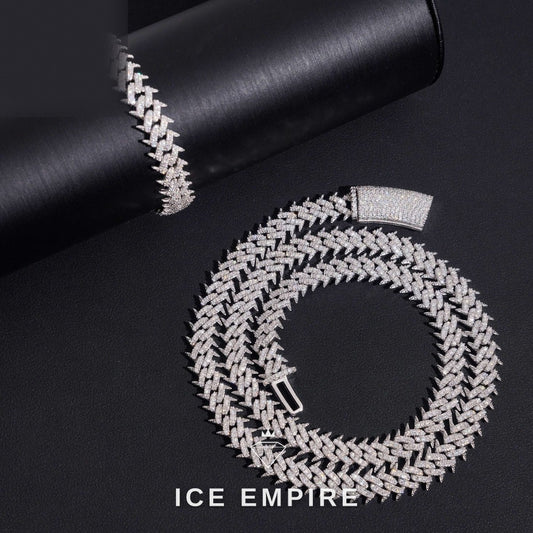 Iced Out 925 Silver Moissanite Cuban Chain