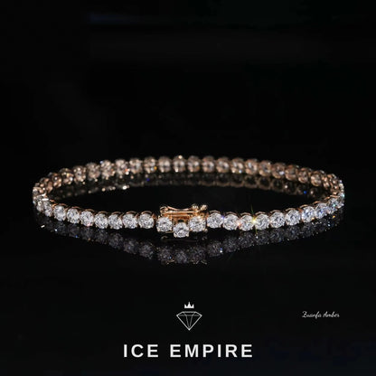Iced Out 14K Gold Lab Grown Diamond Tennis Chain