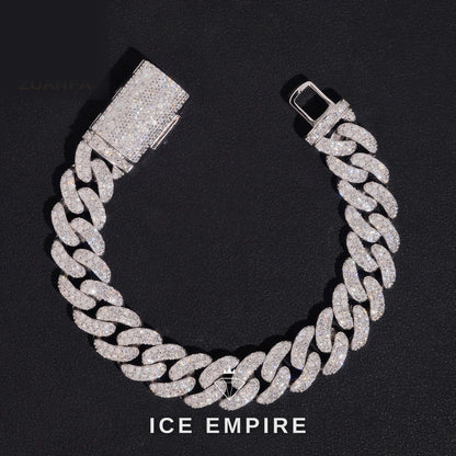 Iced Out 925 Silver Moissanite Cuban Chain