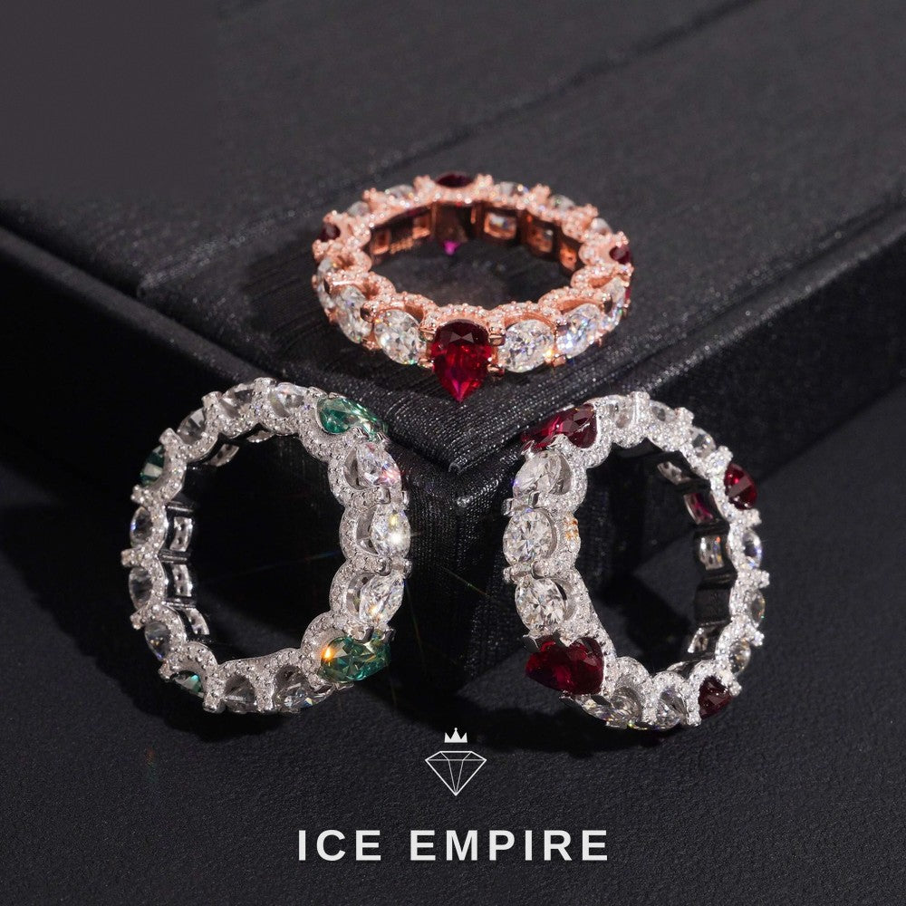 Iced Out Rose Gold Moissanite Ring