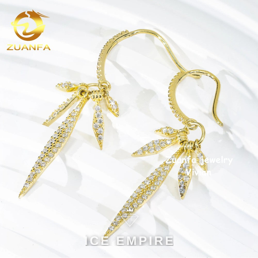 Iced Out 925 Silver Moissanite Earrings