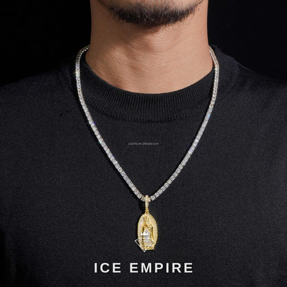 Iced Out Gold Plated Moissanite Pendant