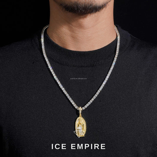 Iced Out Gold Plated Moissanite Pendant