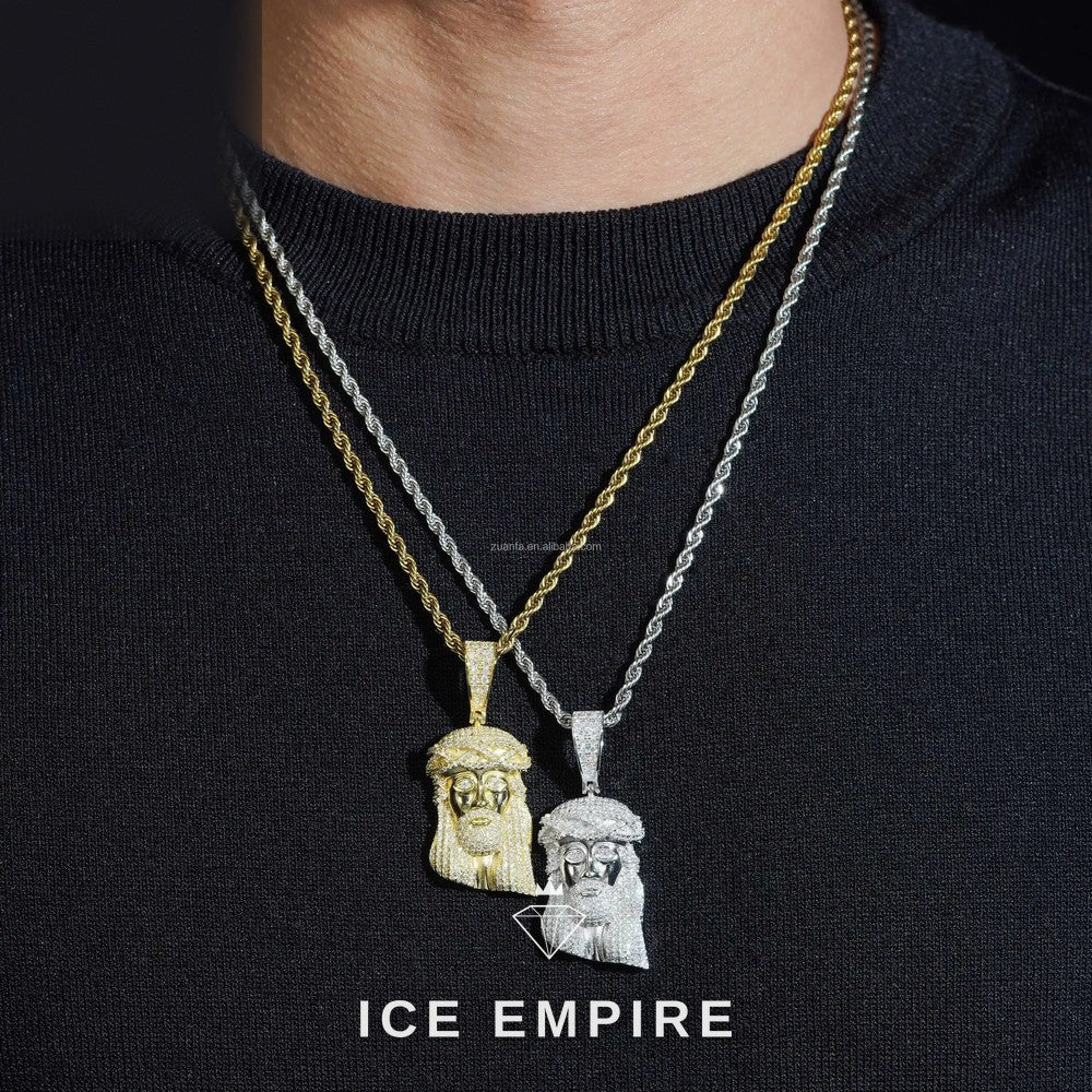 Iced Out 14K Gold Moissanite Pendant