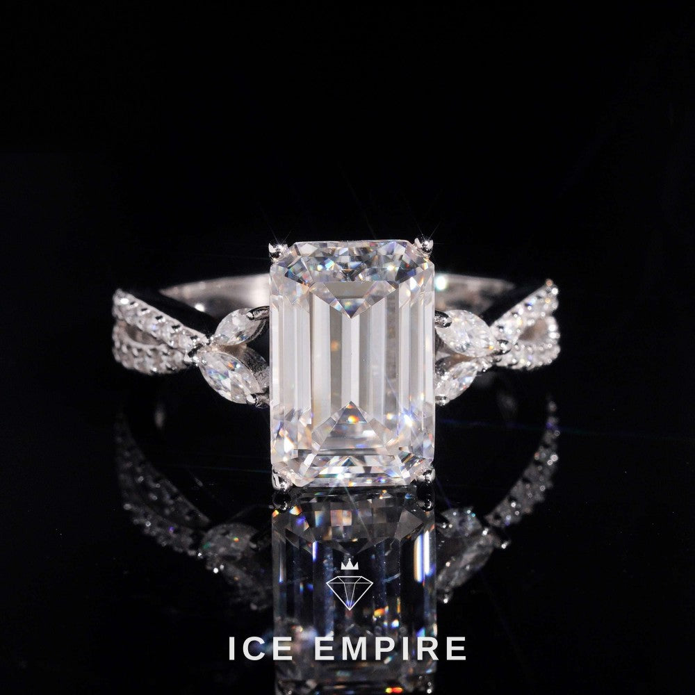 Iced Out Rose Gold Plated Moissanite Wedding Band