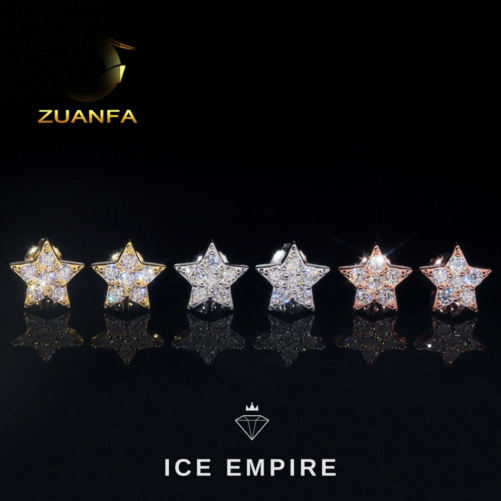 Iced Out 925 Silver Moissanite Earrings