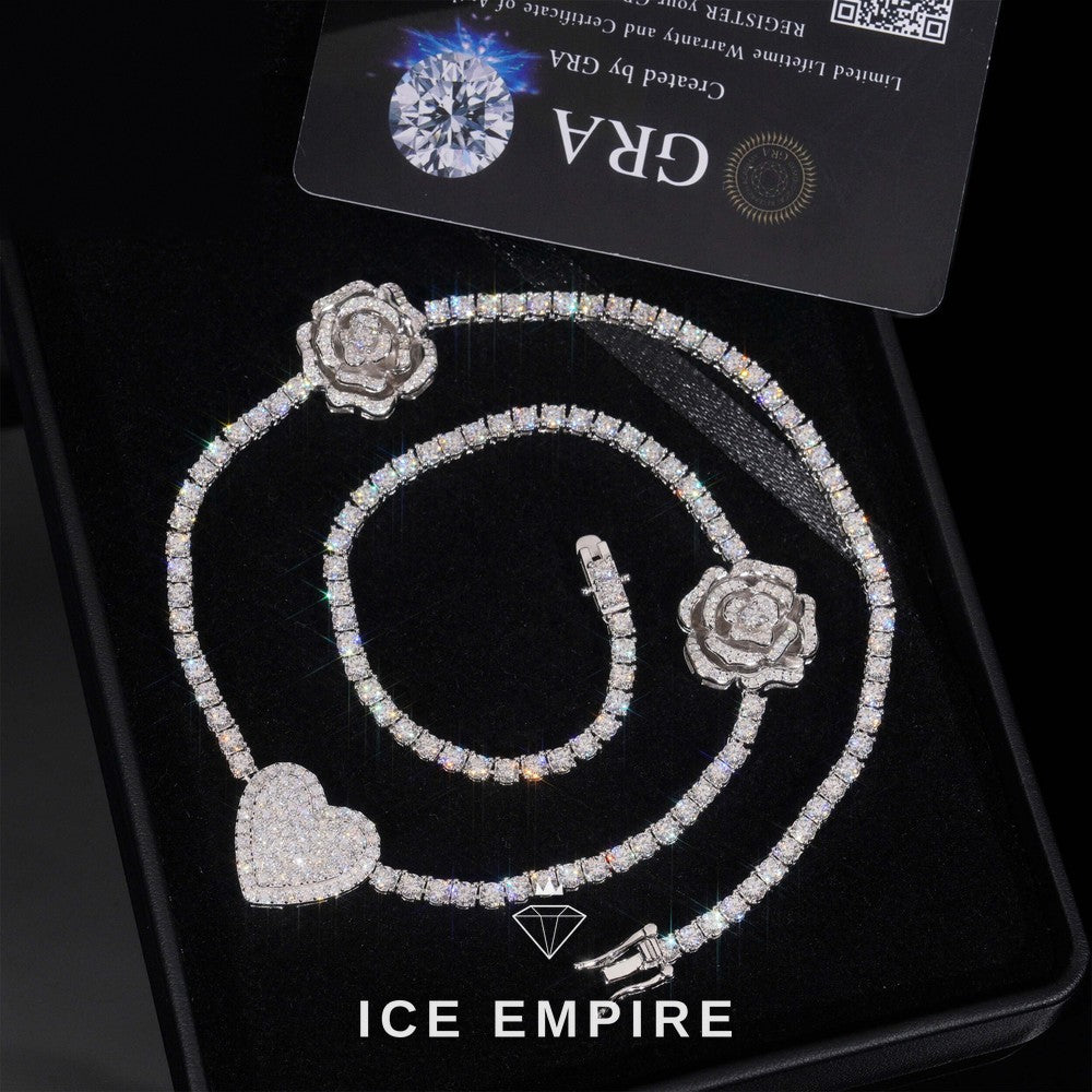 Iced Out Rose Gold Plated Moissanite Cuban Chain