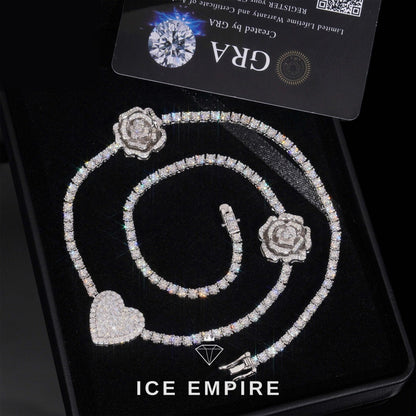 Iced Out Rose Gold Plated Moissanite Cuban Chain