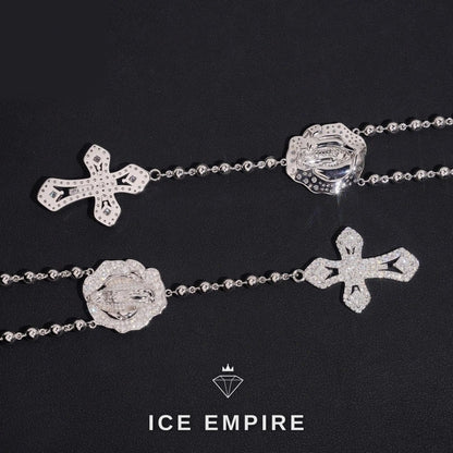 Iced Out Cross 925 Silver Moissanite Chain