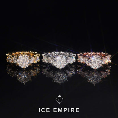 Iced Out Rose Gold Plated Moissanite Engagement Ring