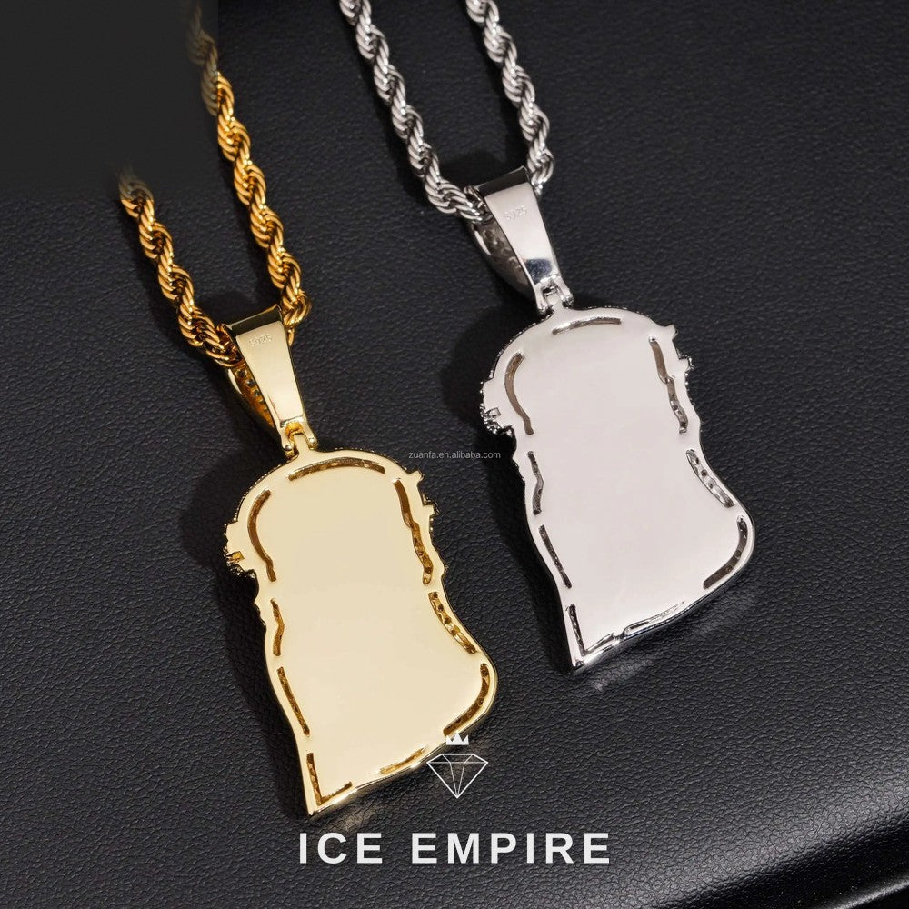 Iced Out 14K Gold Moissanite Pendant