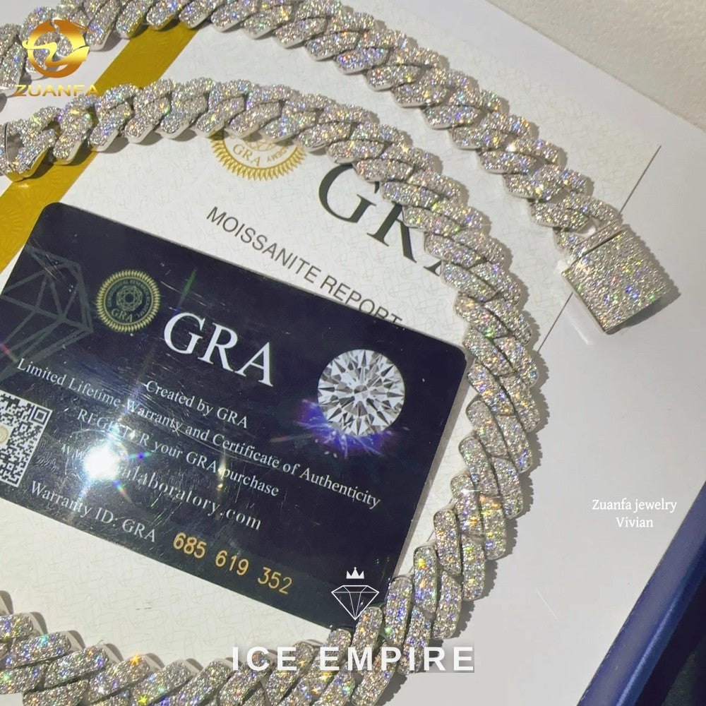 Iced Out Rose Gold Plated Moissanite Cuban Chain