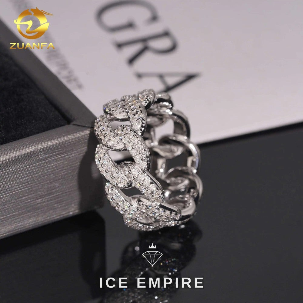 Iced Out 925 Silver Moissanite Cuban Chain