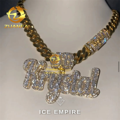 Iced Out Baguette 925 Silver Moissanite Pendant