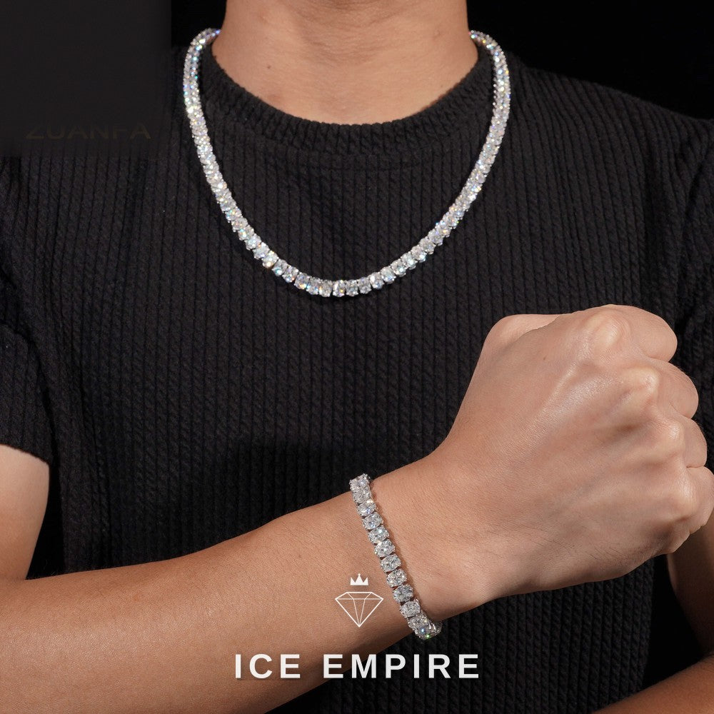 Iced Out Rose Gold Plated Moissanite Cuban Chain