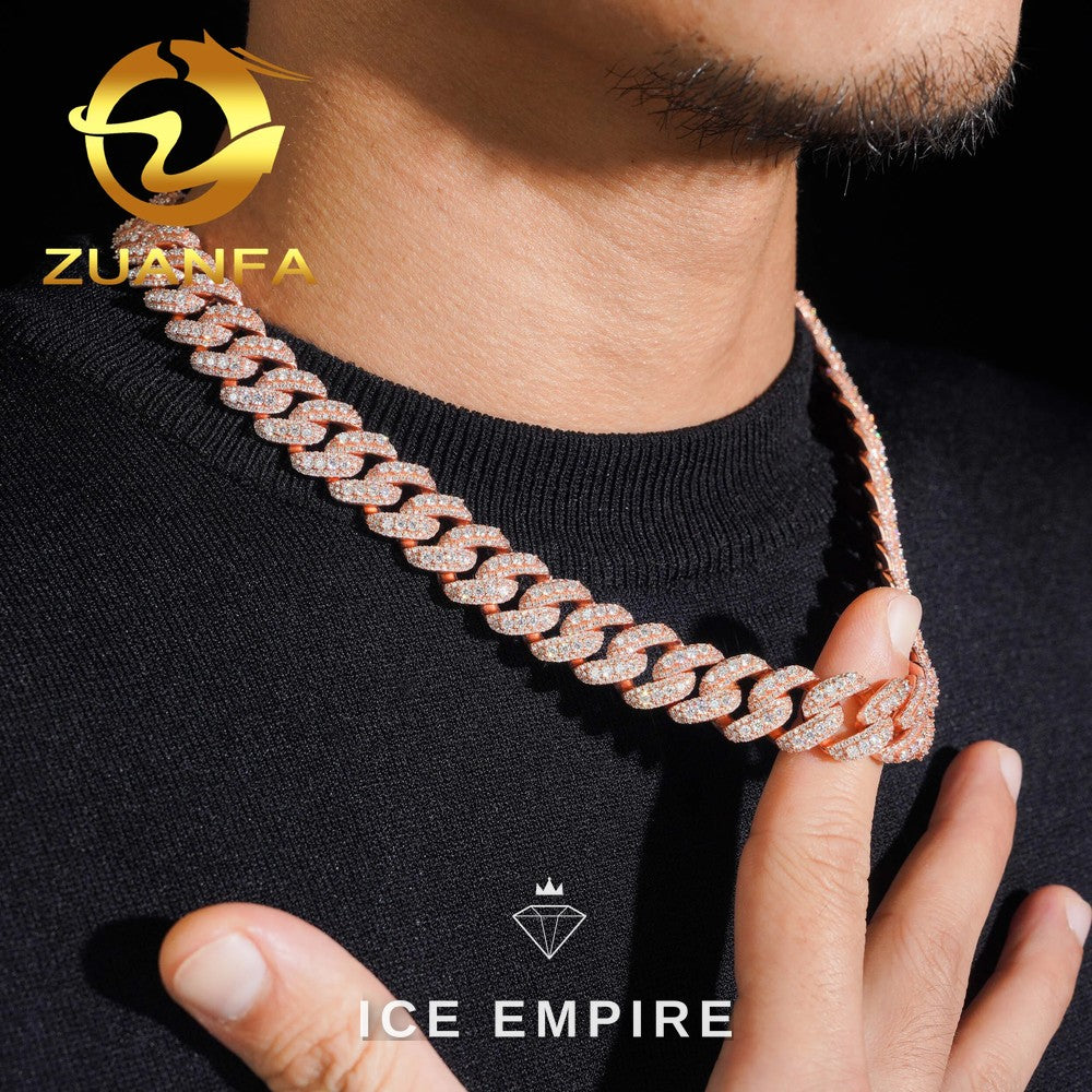 Iced Out Gold Plated Moissanite Cuban Chain