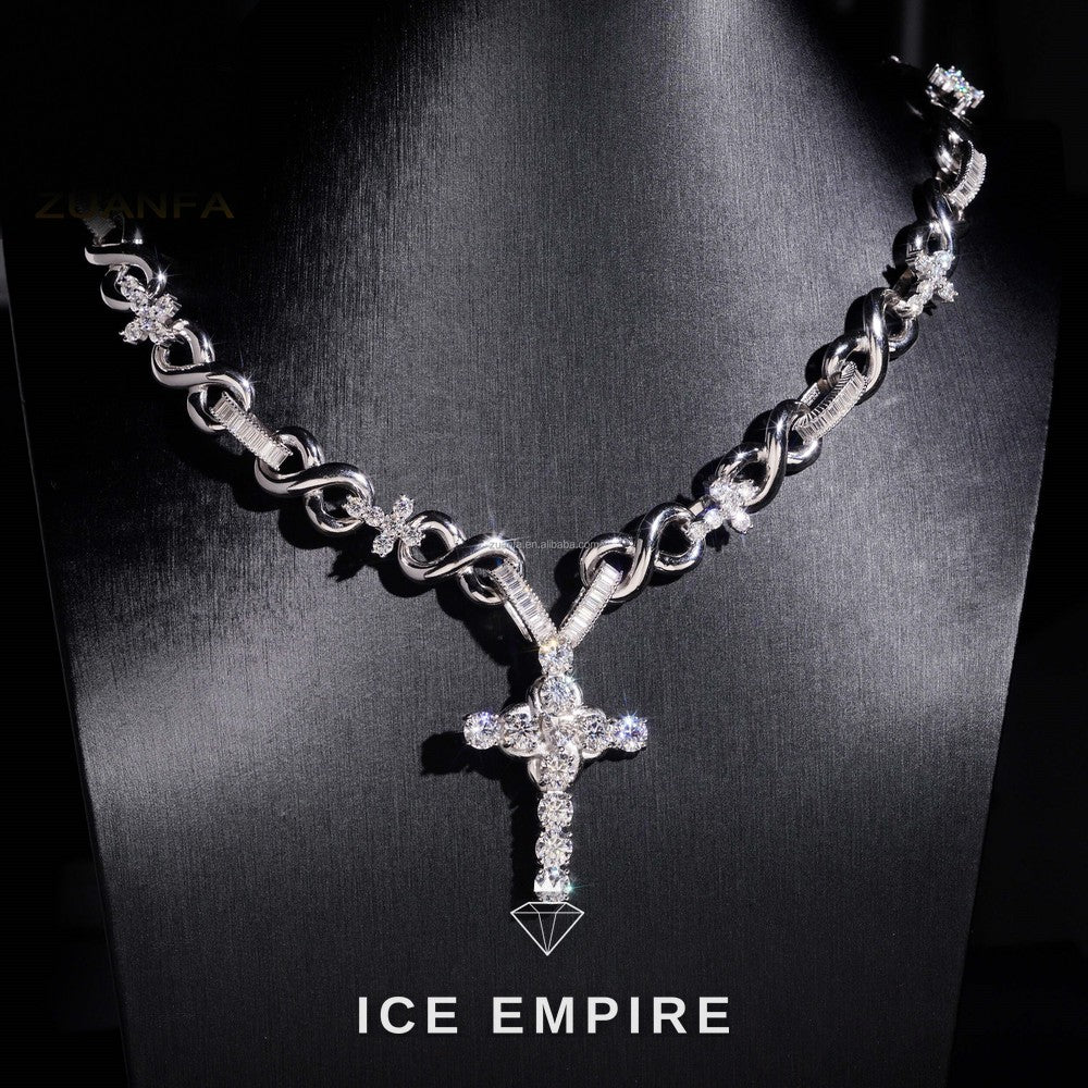 Iced Out Baguette Gold Plated Moissanite Pendant