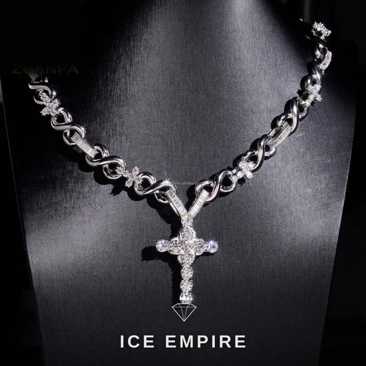 Iced Out Baguette Gold Plated Moissanite Pendant