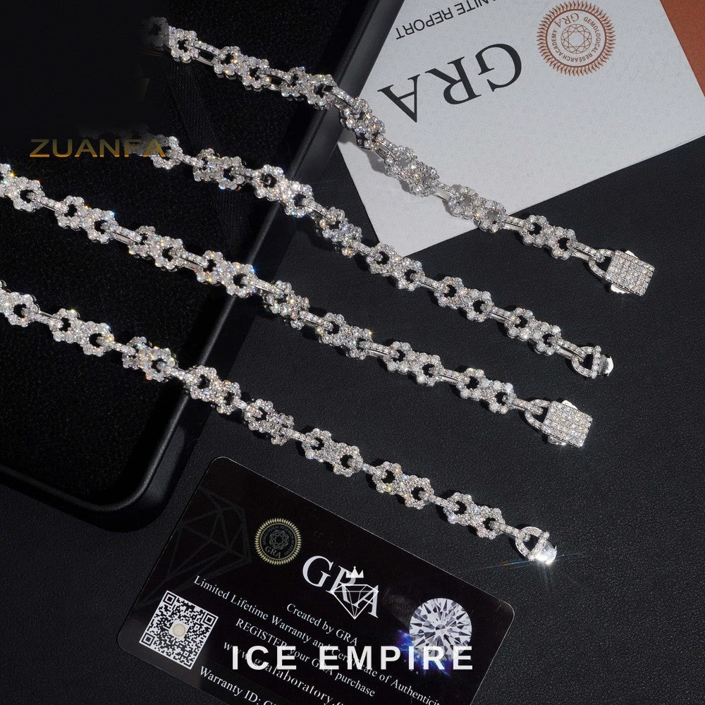 Iced Out Rose Gold Plated Moissanite Cuban Chain