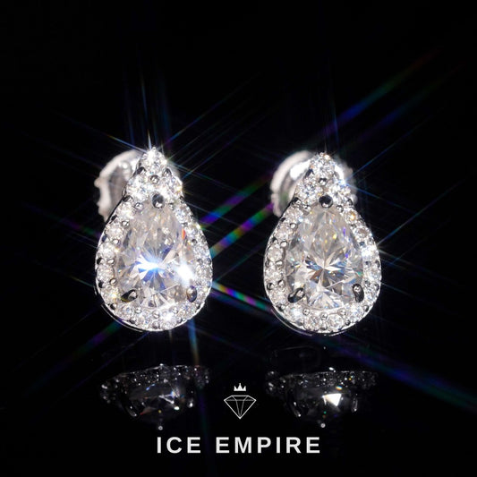 Iced Out 14K Gold Moissanite Earrings