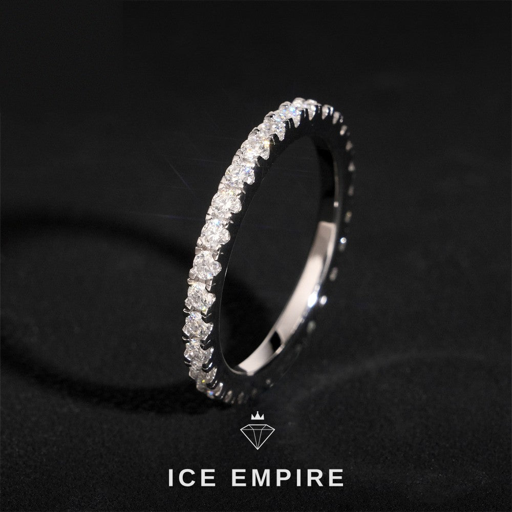 Iced Out 925 Silver Moissanite Engagement Ring
