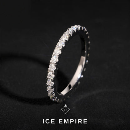 Iced Out 925 Silver Moissanite Engagement Ring