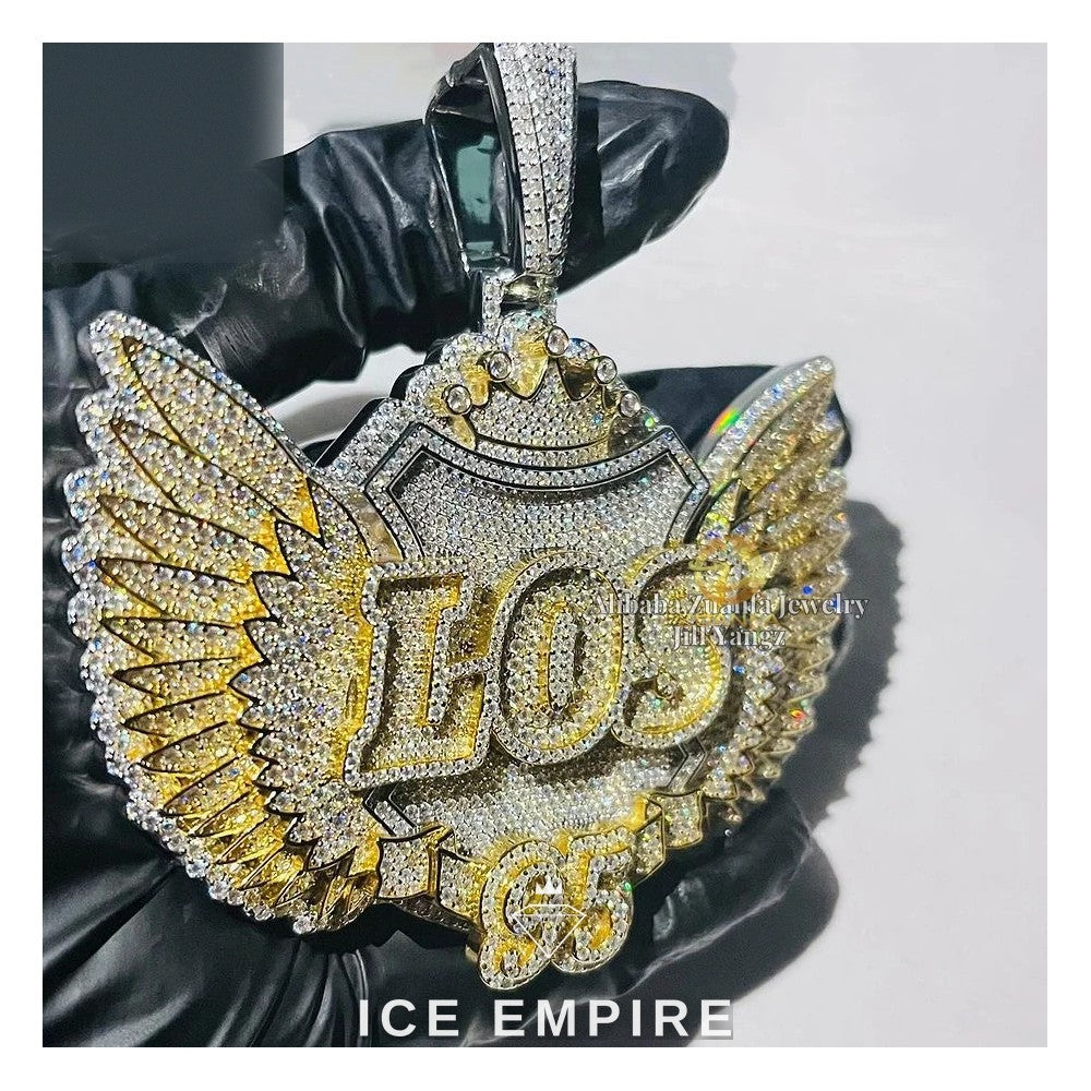 Iced Out Cross 925 Silver Pendant